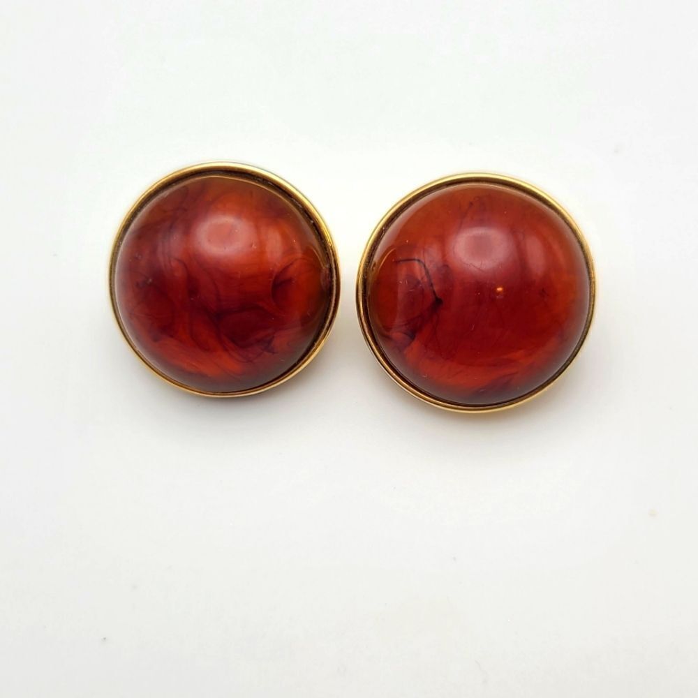 Vintage 70's style goldtone rusty red color